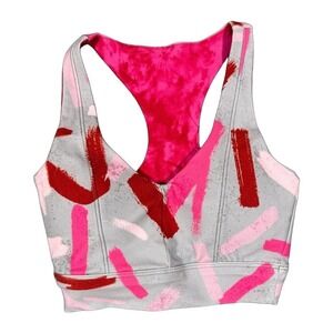 WITH Irene Bra Summer Vamp Smokey Blush Abstract Sports Bra XS Womens Pullover